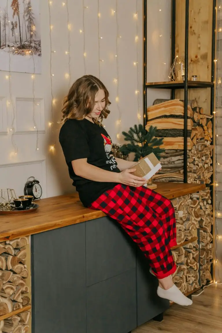 A girl in christmas pyjama 2025